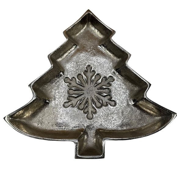 Fabulous Home 11 Inch Metal Christmas Tree Candy Dish New With Tags - Picture 1 of 6
